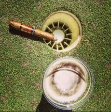 golf cigar beer