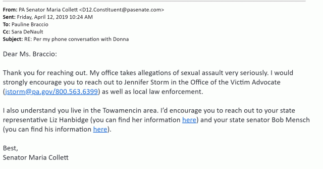 Collett response 041219