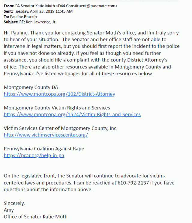 Katie Muth Form Letter